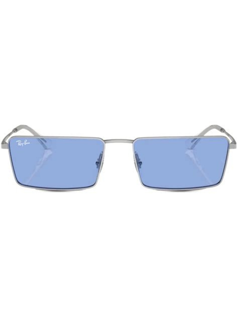 Ray-Ban Silver Frame Sunglasses with Light Blue Lenses